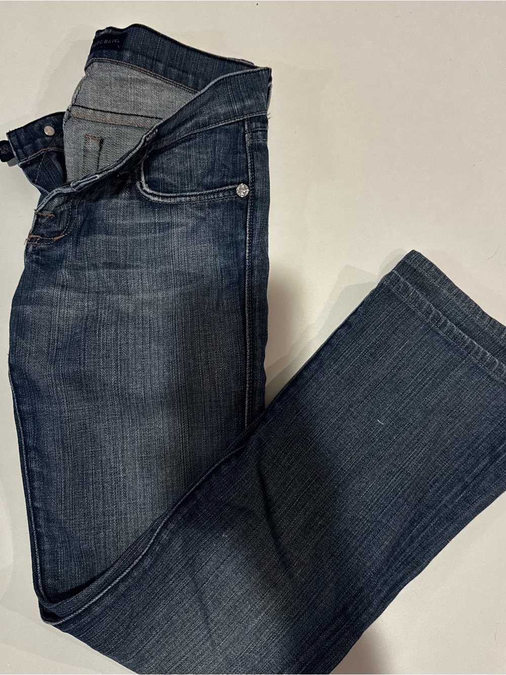 NWOT Rock & Republic Blue Mid Rise Jeans Rhinestone R Pockets Y2K - Picture 8 of 8